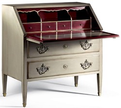 Luxus Barock Sekretär Schreibtisch Antik Beige Gold Bordeauxrot Luxury Baroque Secretary Desk Antique Beige Gold Bordeaux Red