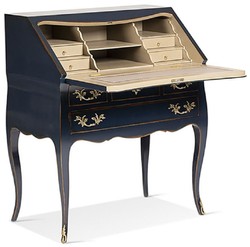 Luxus Barock Sekretär Schreibtisch Blau Gold Beige Luxury Baroque Secretary Desk Blue Gold Beige