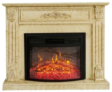 Casa Padrino baroque electric fireplace yellow / black 117 x 31 x H. 94 cm - Living room decorative fireplace with remote control - Living room furniture baroque style - Baroque electric fireplaces