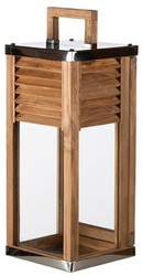 Casa Padrino candelabro deco marrón / plata 23 x 23 x A. 53 cm - Farolillo hecho a mano con asa - Accesorios de gastronomía - Accesorios de restaurante - Accesorios de hotel decorativos