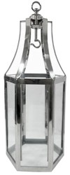 Casa Padrino porte bougie déco argent 31 x 31 x H. 76 cm - Lanterne en métal avec anse - Accessoires de gastronomie - Accessoires de restaurant - Accessoires d'hôtel de décoration
