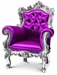 Casa Padrino sillón infantil barroco de lujo fucsia / plata - Sillón de habitación infantil estilo barroco con cristal de Swarovski - Muebles infantiles barrocos - Calidad de lujo - Hecho en Italia