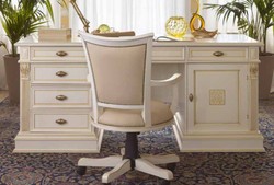 Casa Padrino secretaria de lujo crema antiguo 185 x 90 x H 81 cm mueble de escritorio barroco - mobiliario de oficina de lujo italiano
