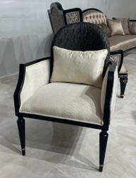 Casa Padrino sillón Art Deco de lujo natural / negro / oro - Sillón de salón - Muebles de salón - Muebles Art Deco - Muebles de lujo - Interiores Art Deco - Interiores de lujo