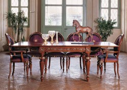 Casa Padrino luxury baroque dining chair set purple / brown / gold - Handmade kitchen chairs set of 6 - Luxury dining room furniture in baroque style - Baroque furniture - Made in Italy
