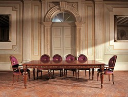 Casa Padrino luxury baroque dining chair set purple / brown / gold - Handmade kitchen chairs set of 6 - Luxury dining room furniture in baroque style - Baroque furniture - Made in Italy