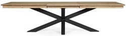 Casa Padrino luxury garden table natural / black 220-300 x 100 x H. 78 cm - Extendable garden dining table with teak table top and aluminum legs - Luxury garden & patio furniture