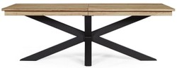 Casa Padrino luxury garden table natural / black 220-300 x 100 x H. 78 cm - Extendable garden dining table with teak table top and aluminum legs - Luxury garden & patio furniture