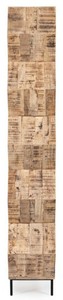 Casa Padrino Luxus Bücherschrank Braun / Schwarz 100 x 30 x H. 186 cm - Massivholz Schrank - Regalschrank - Wohnzimmer Möbel - Büro Möbel - Luxus Möbel