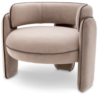 Casa Padrino poltrona di lusso di lusso in velluto greige 80 x 71 x A. 68,5 cm - Poltrona da soggiorno - Mobili da soggiorno - Mobili di lusso - Arredi da soggiorno - Arredi di lusso