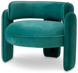 Casa Padrino poltrona di lusso di lusso in velluto turchese 80 x 71 x A. 68,5 cm - Poltrona da soggiorno - Mobili da soggiorno - Mobili di lusso - Arredi da soggiorno - Arredi di lusso