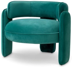 Casa Padrino sillón de terciopelo de lujo turquesa 80 x 71 x A. 68,5 cm - Sillón de salón - Sillón de hotel - Muebles de salón - Muebles de hotel - Muebles de lujo - Interiores de salón de lujo