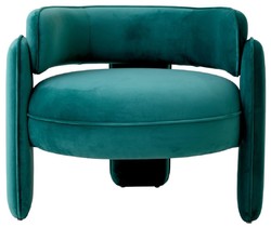 Casa Padrino sillón de terciopelo de lujo turquesa 80 x 71 x A. 68,5 cm - Sillón de salón - Sillón de hotel - Muebles de salón - Muebles de hotel - Muebles de lujo - Interiores de salón de lujo