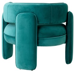 Casa Padrino sillón de terciopelo de lujo turquesa 80 x 71 x A. 68,5 cm - Sillón de salón - Sillón de hotel - Muebles de salón - Muebles de hotel - Muebles de lujo - Interiores de salón de lujo