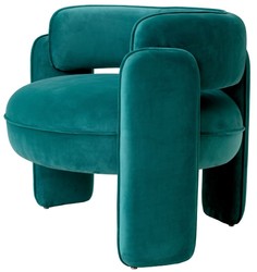 Casa Padrino sillón de terciopelo de lujo turquesa 80 x 71 x A. 68,5 cm - Sillón de salón - Sillón de hotel - Muebles de salón - Muebles de hotel - Muebles de lujo - Interiores de salón de lujo