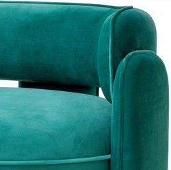 Casa Padrino sillón de terciopelo de lujo turquesa 80 x 71 x A. 68,5 cm - Sillón de salón - Sillón de hotel - Muebles de salón - Muebles de hotel - Muebles de lujo - Interiores de salón de lujo