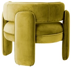 Casa Padrino fauteuil de luxe en velours vert vintage 80 x 71 x H. 68,5 cm - Fauteuil de salon - Fauteuil d'hôtel - Mobilier de salon - Mobilier de luxe - Ameublement de salon - Ameublement de luxe