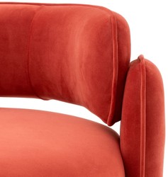 Casa Padrino fauteuil de luxe en velours orange 80 x 71 x H. 68,5 cm - Fauteuil de salon - Fauteuil d'hôtel - Mobilier de salon - Mobilier de luxe - Ameublement de salon - Ameublement de luxe