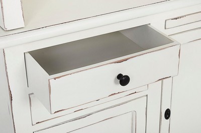 Casa Padrino Landhausstil Schrank mit Leiter Antik Weiß 143,5 x 40,6 x H. 233,7 cm - Bücherschrank - Regalschrank - Wohnzimmerschrank - Büroschrank - Landhausstil Möbel