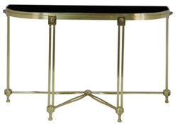 Casa Padrino consolle di lusso oro / nero 130 x 45 x A. 79 cm - Consolle con piano in vetro - Mobili di lusso - Mobili da soggiorno - Arredamento da soggiorno di lusso