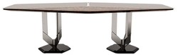 Casa Padrino Luxury Designer Dining Table Black / Brown / Silver 250 x 116 x H. 78 cm - Luxury Furniture - Designer Furniture - Dining Room Furniture - Hotel Furniture - Luxury Quality