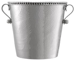 Casa Padrino luxury wine cooler with 2 handles silver Ø 25.5 x H. 23.5 cm - Champagne cooler - Sparkling wine cooler - Gastronomy accessories - Restaurant accessories - Hotel accessories