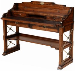 Luxus Massivholz Vintage Stil Sekretär Schreibtisch Braun Luxury Solid Wood Vintage Style Secretary Desk Brown