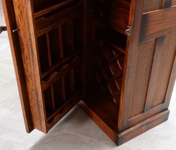 Casa Padrino Luxury Vintage Style Bar Cabinet Brown 69.5 x 52 x H. 178.5 cm - Solid Wood Wine Cabinet - Vintage Style Bar Furniture - Luxury Bar Furniture - Solid Wood Bar Furniture