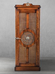 Casa Padrino Luxury Vintage Style Bar Cabinet Brown 69.5 x 52 x H. 178.5 cm - Solid Wood Wine Cabinet - Vintage Style Bar Furniture - Luxury Bar Furniture - Solid Wood Bar Furniture