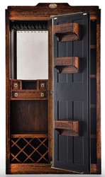 Luxus Massivholz Vintage Stil Barschrank Weinschrank Braun Schwarz Luxury Solid Wood Vintage Style Bar Cabinet Wine Cabinet Brown Black