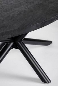 Casa Padrino Luxus Esstisch Schwarz 200 x 110 x H. 76 cm - Ovaler Küchentisch mit Massivholz Tischplatte und pulverbeschichteten Stahl Beinen - Esszimmer Möbel - Küchen Möbel - Luxus Möbel