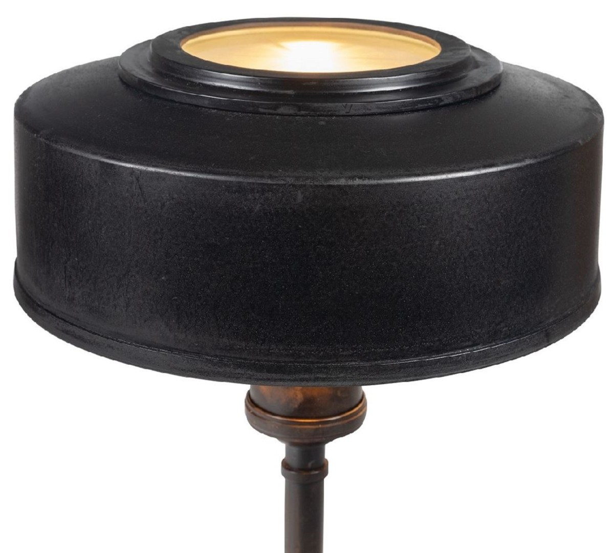 Casa Padrino lampada da tavolo Art Deco di lusso nero antico Ø 22 x A. 32 cm - Lampada da scrivania rotonda in ottone - Luci di lusso - Interni di lusso