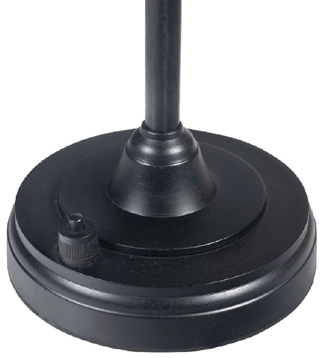 Casa Padrino lampada da tavolo Art Deco di lusso nero antico Ø 22 x A. 32 cm - Lampada da scrivania rotonda in ottone - Luci di lusso - Interni di lusso