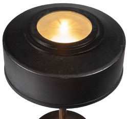 Casa Padrino luxury Art Deco table lamp antique black Ø 22 x H. 32 cm - Round brass desk lamp - Luxury lights - Luxury interior