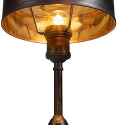 Casa Padrino luxury Art Deco table lamp antique black Ø 22 x H. 32 cm - Round brass desk lamp - Luxury lights - Luxury interior