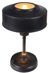 Casa Padrino luxury Art Deco table lamp antique black Ø 22 x H. 32 cm - Round brass desk lamp - Luxury lights - Luxury interior