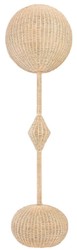 Casa Padrino luxury designer floor lamp natural Ø 60 x H. 225 cm - Round rattan floor lamp - Living room floor lamp - Luxury lights - Luxury floor lamps
