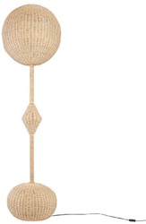 Casa Padrino luxury designer floor lamp natural Ø 60 x H. 225 cm - Round rattan floor lamp - Living room floor lamp - Luxury lights - Luxury floor lamps
