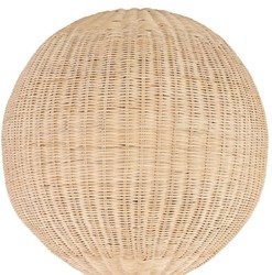 Casa Padrino luxury designer floor lamp natural Ø 60 x H. 225 cm - Round rattan floor lamp - Living room floor lamp - Luxury lights - Luxury floor lamps

