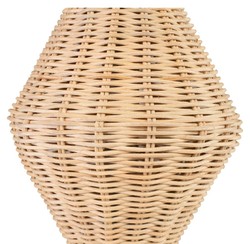 Casa Padrino luxury designer floor lamp natural Ø 60 x H. 225 cm - Round rattan floor lamp - Living room floor lamp - Luxury lights - Luxury floor lamps
