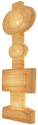 Casa Padrino applique murale design de luxe naturel 81 x 15,5 x H. 207 cm - Applique murale en rotin - Applique murale de salon - Luminaires de luxe - Appliques en rotin