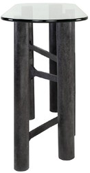 Casa Padrino consola de lujo negro antiguo 140 x 45 x A. 81 cm - Consola de aluminio con tapa de vidrio - Muebles de lujo - Muebles de salón - Interiores de lujo