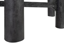 Casa Padrino consola de lujo negro antiguo 140 x 45 x A. 81 cm - Consola de aluminio con tapa de vidrio - Muebles de lujo - Muebles de salón - Interiores de lujo