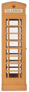 Casa Padrino Landhausstil Bücherschrank Telefonzelle Antik Beige 55 x 51,5 x H. 180 cm - Telefonzellen Regalschrank im englischen Stil - Wohnzimmer Möbel im Landhausstil - Landhausstil Möbel