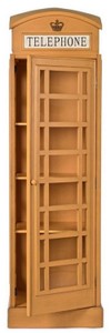 Casa Padrino Landhausstil Bücherschrank Telefonzelle Antik Beige 55 x 51,5 x H. 180 cm - Telefonzellen Regalschrank im englischen Stil - Wohnzimmer Möbel im Landhausstil - Landhausstil Möbel