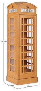 Casa Padrino Landhausstil Bücherschrank Telefonzelle Antik Beige 55 x 51,5 x H. 180 cm - Telefonzellen Regalschrank im englischen Stil - Wohnzimmer Möbel im Landhausstil - Landhausstil Möbel