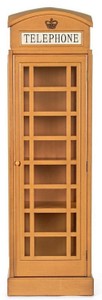 Casa Padrino Landhausstil Bücherschrank Telefonzelle Antik Beige 55 x 51,5 x H. 180 cm - Telefonzellen Regalschrank im englischen Stil - Wohnzimmer Möbel im Landhausstil - Landhausstil Möbel
