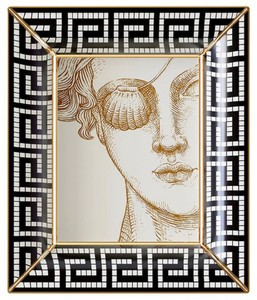 Casa Padrino luxury decorative bowl woman with eye patch white / black / gold 20.5 x 17.5 x H. 13.5 cm - Hand painted porcelain bowl - Luxury quality - Made in Italy