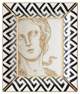 Luxus Deko Porzellan Schale Göttin Weiß Schwarz Gold Luxury Decorative Porcelain Bowl Goddess White Black Gold