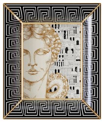 Casa Padrino ciotola decorativa di lusso signora bianco / nero / oro 20,5 x 17,5 x A. 13,5 cm - Ciotola in porcellana dipinta a mano - Qualità di lusso - Fatto in Italia